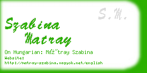 szabina matray business card